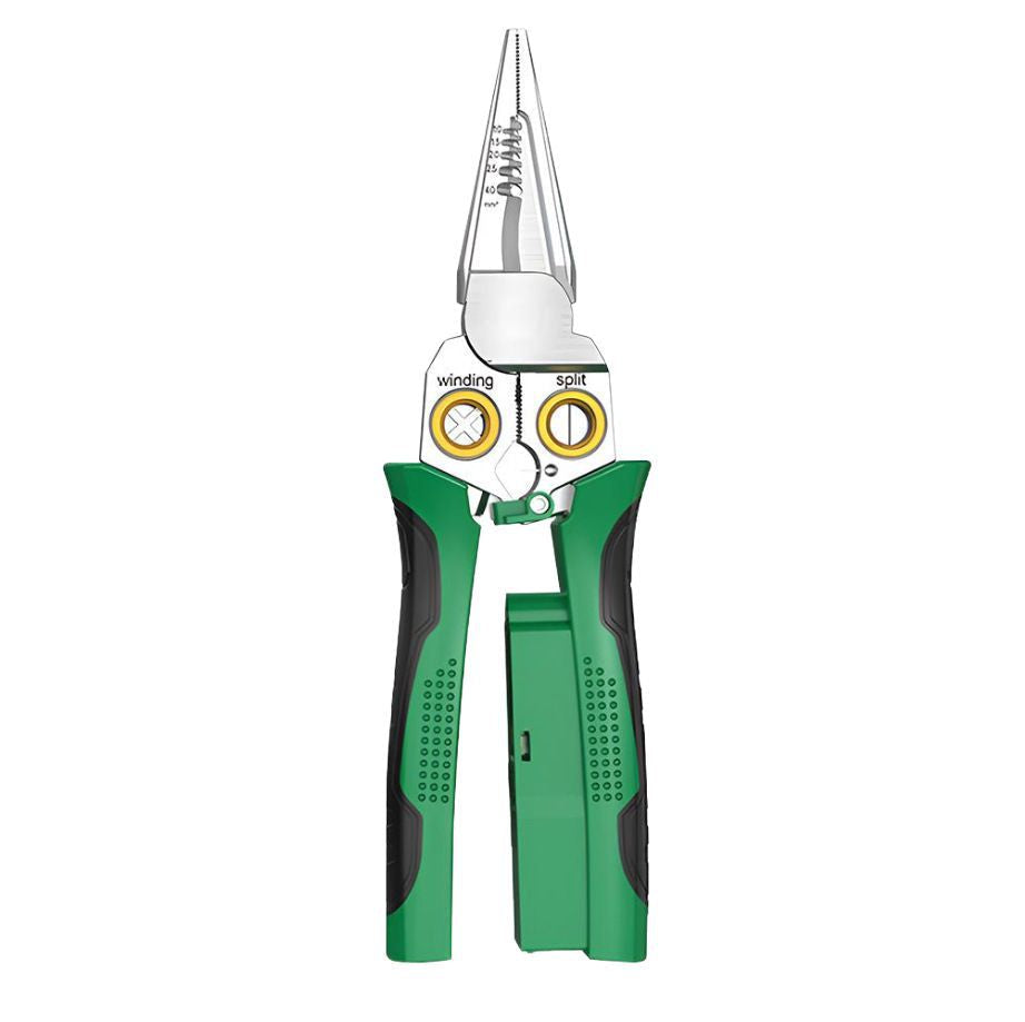 📢📢50% OFF !! 8-in-1 Stainless Steel Wire Stripping Pliers with Anti-Slip Grip, Multi-Function Wire Stripper with Test Pen, Electrician's Pliers