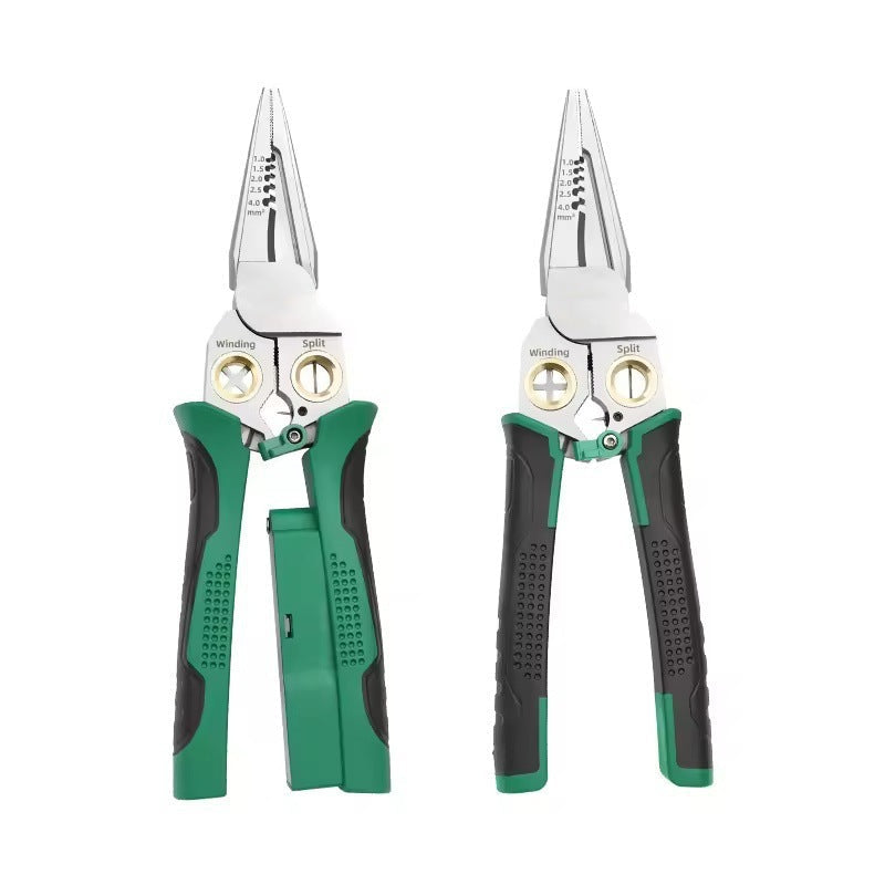 📢📢50% OFF !!  8-in-1 Stainless Steel Wire Stripping Pliers with Anti-Slip Grip, Multi-Function Wire Stripper with Test Pen, Electrician's Pliers