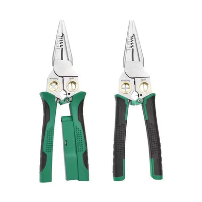 📢📢50% OFF !!  8-in-1 Stainless Steel Wire Stripping Pliers with Anti-Slip Grip, Multi-Function Wire Stripper with Test Pen, Electrician's Pliers