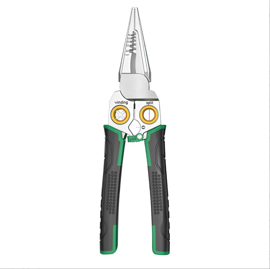 📢📢50% OFF !!  8-in-1 Stainless Steel Wire Stripping Pliers with Anti-Slip Grip, Multi-Function Wire Stripper with Test Pen, Electrician's Pliers