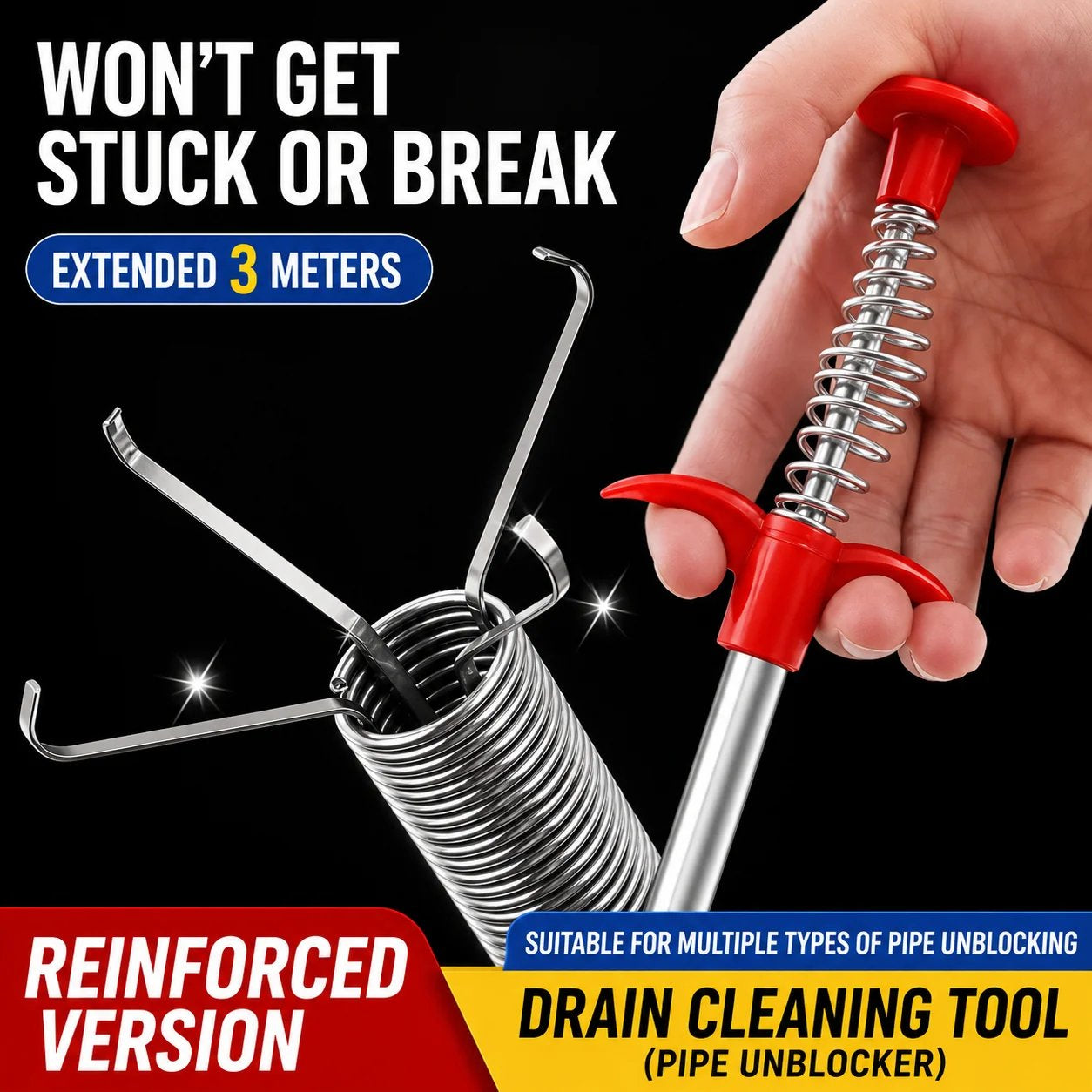🔥Last Day 50% OFF -🚿Professional Drain Clog Remover Tool – A Must-Have For Every Home