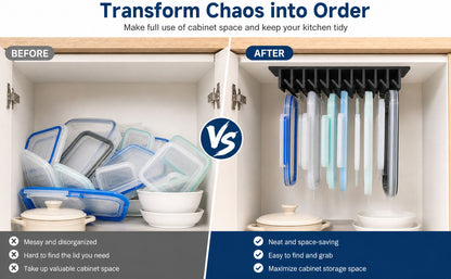 Primt 10-Slot Food Container Lid Organizer – Space-Saving Cabinet Storage