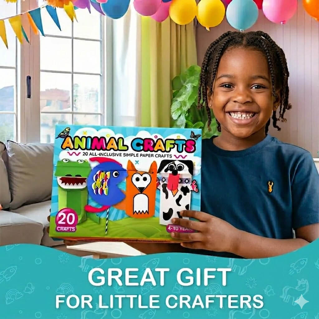 ✂️20 Simple Paper Crafts Set for Kids - Develop Creativity & Fine Motor Skills