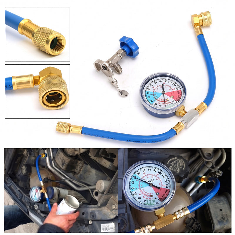 Professional R134a AC Recharge Kit with 350 PSI Gauge