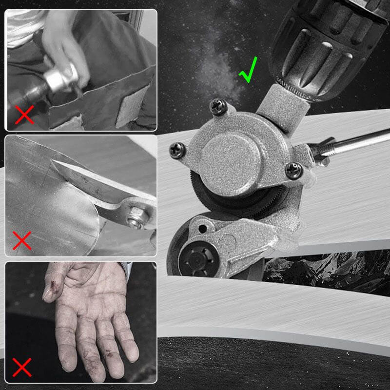 Electric Drill Sheet Metal Cutter - 3-in-1 Tool for Steel, Aluminum & Copper with Laser-Guided Precision