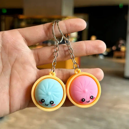 Squeeze Away Stress with the Light-Up Dumpling Fidget Keychain! (6-pack)