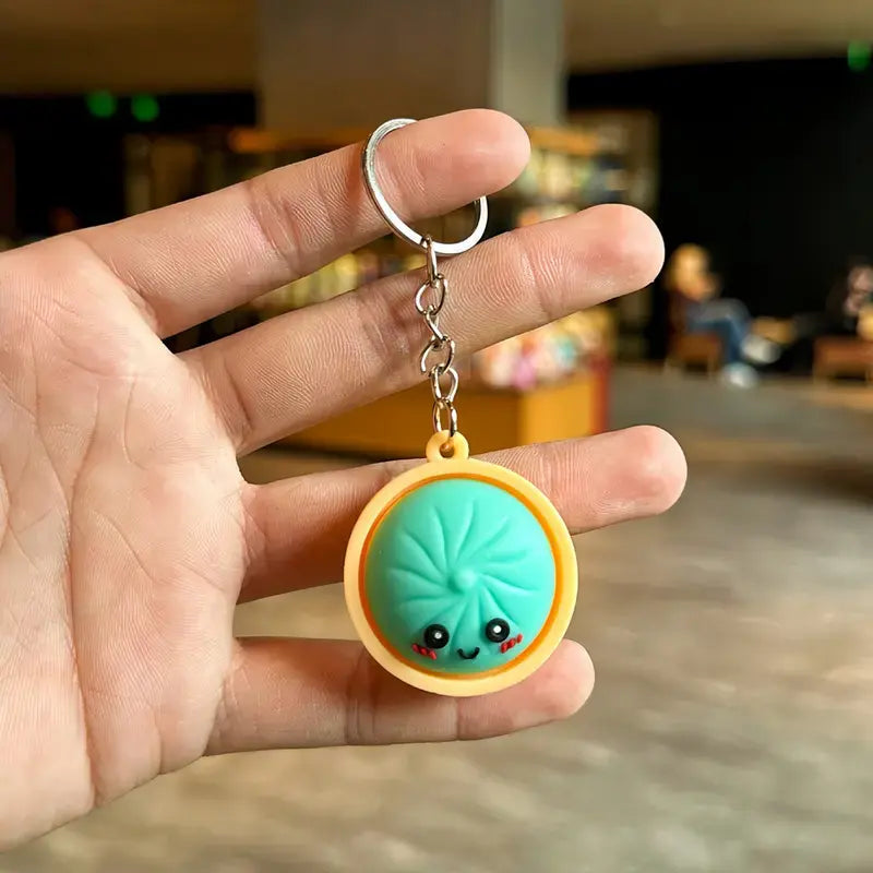 Squeeze Away Stress with the Light-Up Dumpling Fidget Keychain! (6-pack)