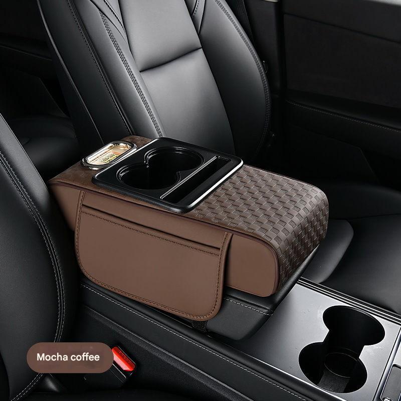 4-in-1 Premium Car Armrest Cushion with Integrated Storage & Dual Cup Holders