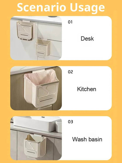 🗑️50% OFF NOW!🕒Foldable Hanging Trash Can – Space Saving, Leak Proof & Easy to Clean🧼