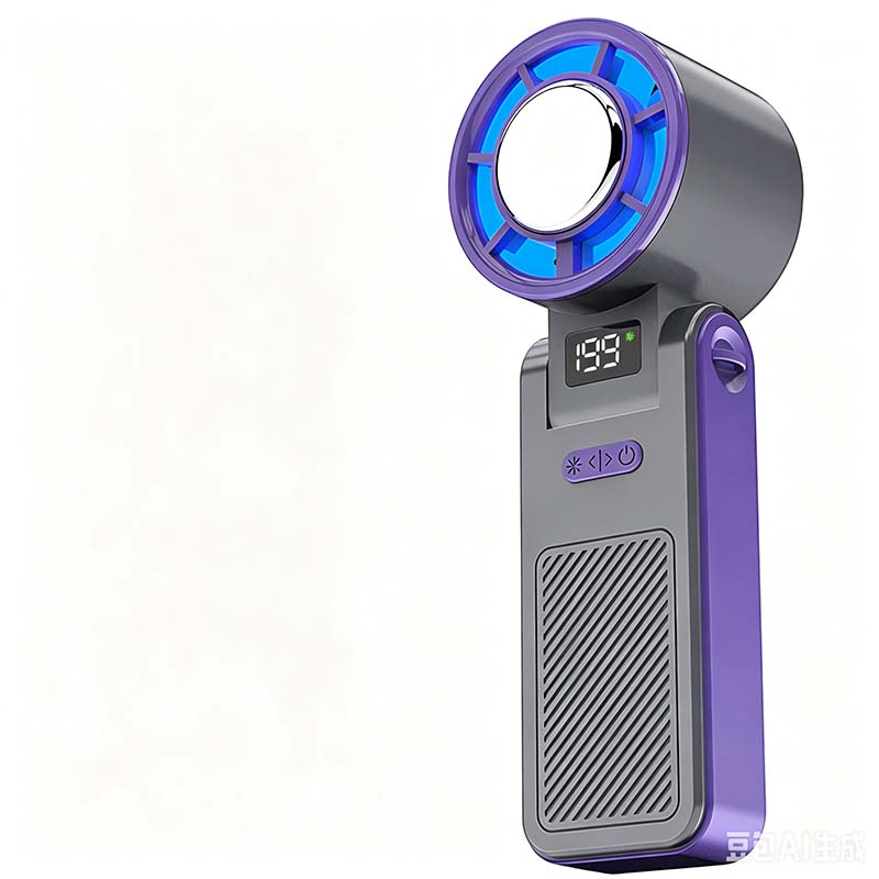 Foldable Handheld Cooling Fan with LED Display