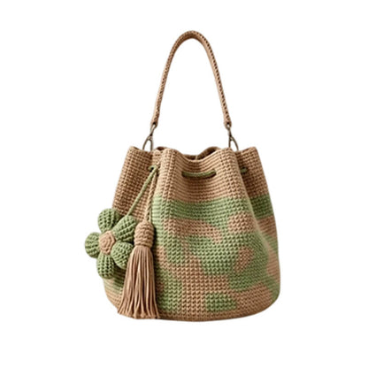 🌻 Handmade crochet bag with floral pattern – lightweight cotton blend, spacious & boho – perfect for summer & beach