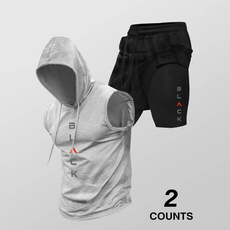 🏋️‍50% OFF NOW! 💪 Men’s Sleeveless Hoodie & Shorts Set – Athletic & Casual Fit – Breathable & Quick-Dry 🏋️‍♂️