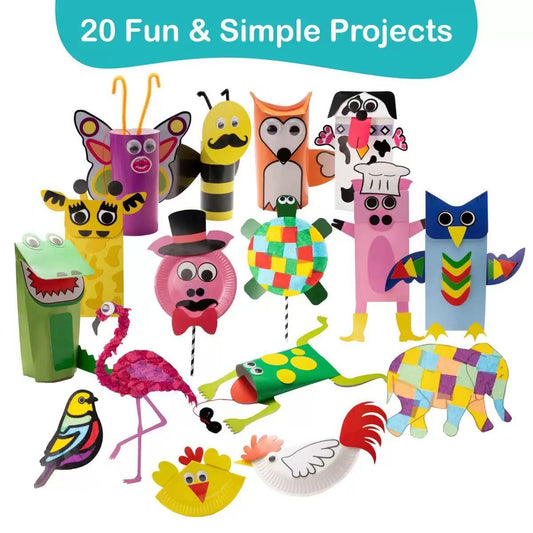 ✂️20 Simple Paper Crafts Set for Kids - Develop Creativity & Fine Motor Skills