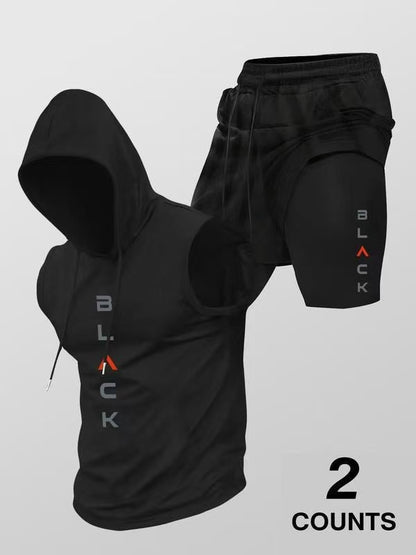 🏋️‍50% OFF NOW! 💪 Men’s Sleeveless Hoodie & Shorts Set – Athletic & Casual Fit – Breathable & Quick-Dry 🏋️‍♂️