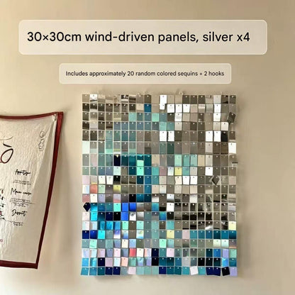 DIY Wind-Driven Sequin Panel Wall Decor | Shimmering Light Art for Home & Events