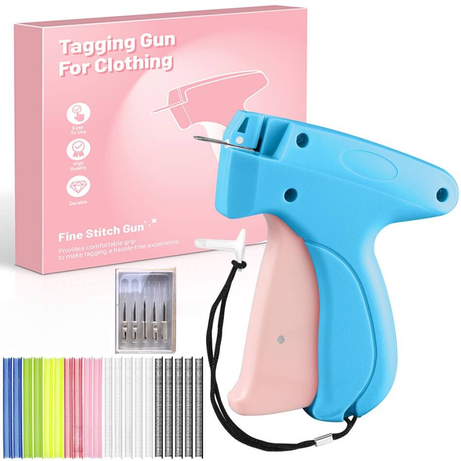 Handheld Stitch Gun | Quick Clothing Fixer (5 needles + 1,000 black & white fasteners + 1,000 colored fasteners)