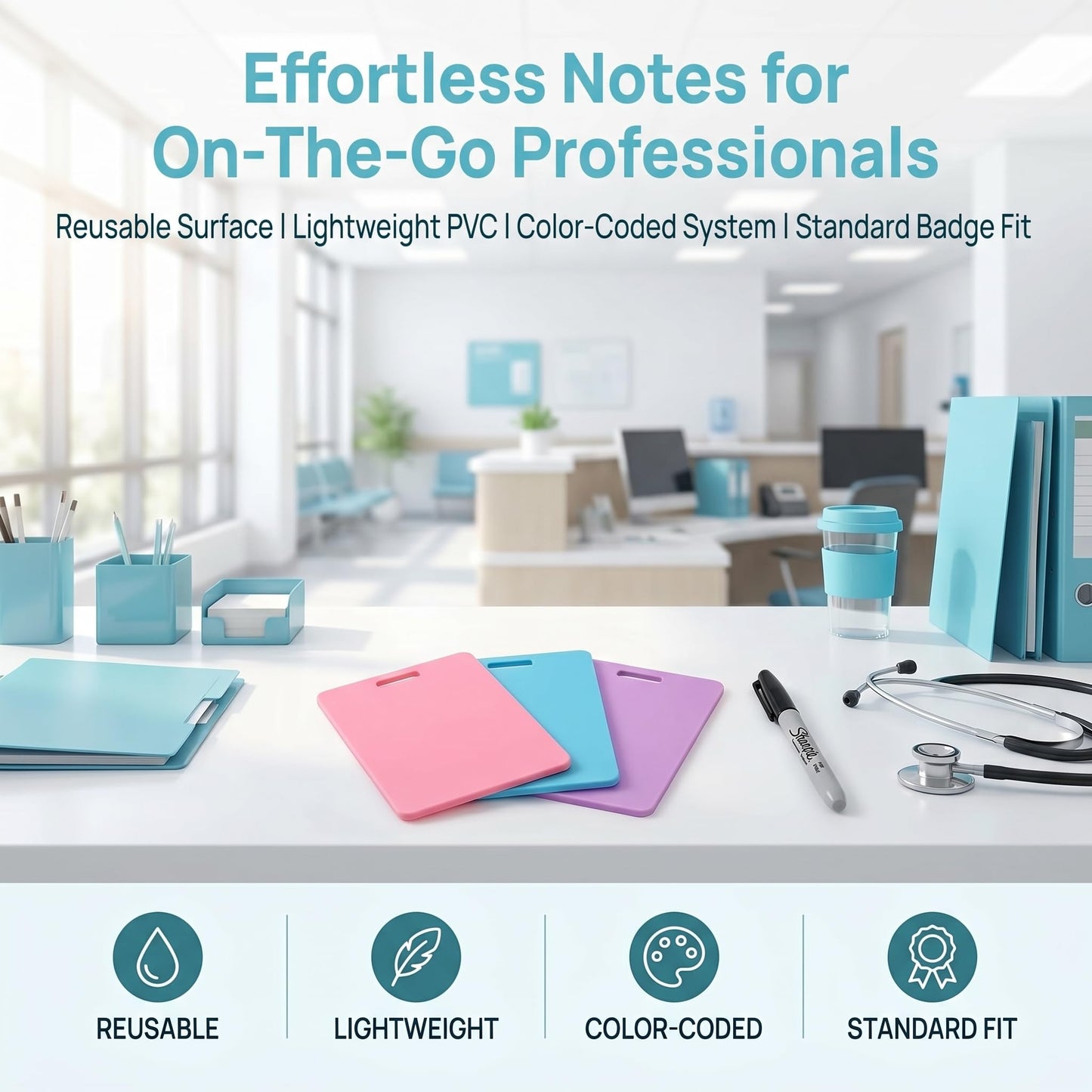 Vertical Erasable Badge Note