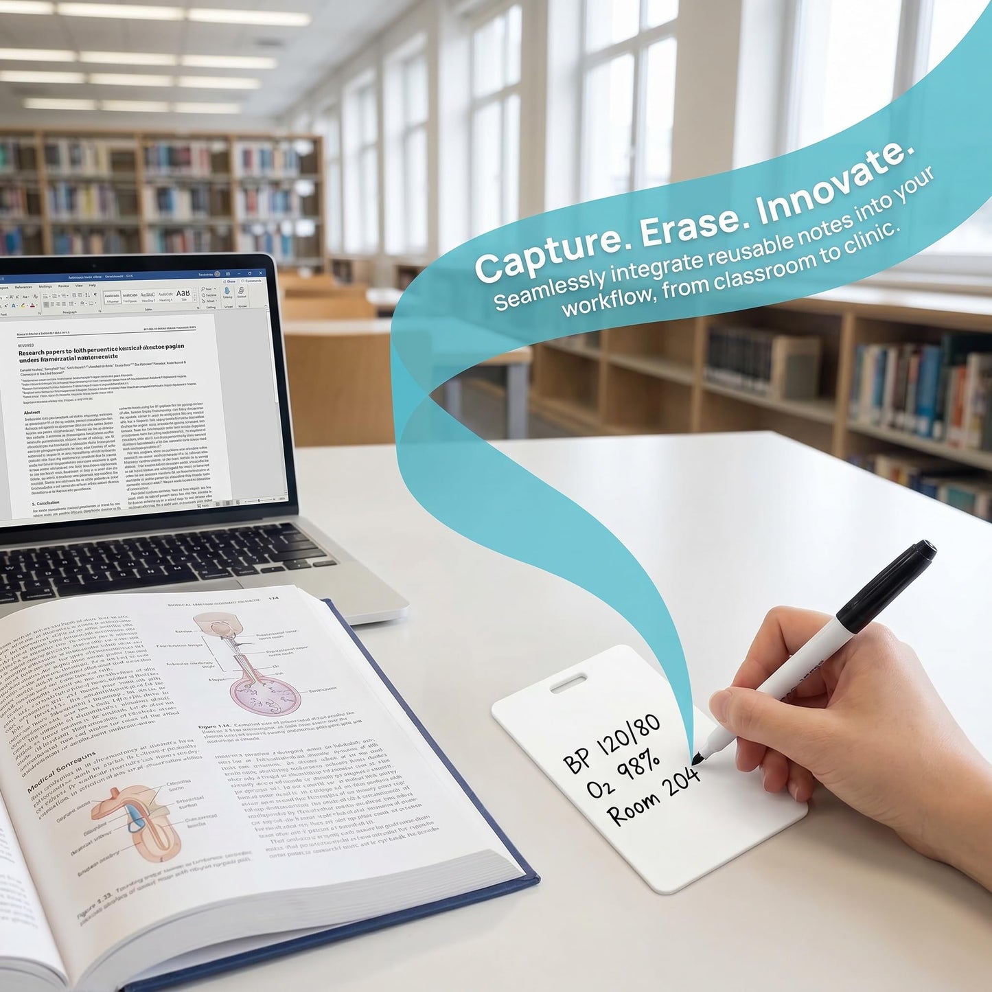 Vertical Erasable Badge Note