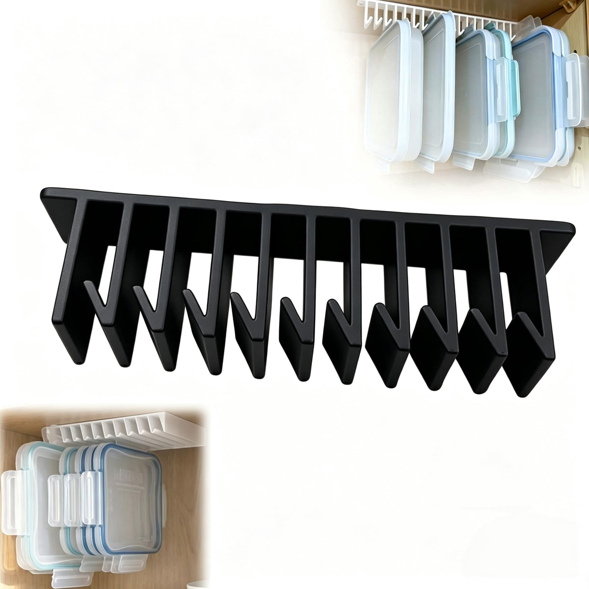 Primt 10-Slot Food Container Lid Organizer – Space-Saving Cabinet Storage