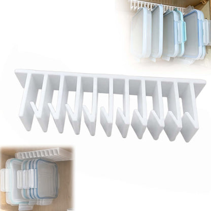 Primt 10-Slot Food Container Lid Organizer – Space-Saving Cabinet Storage