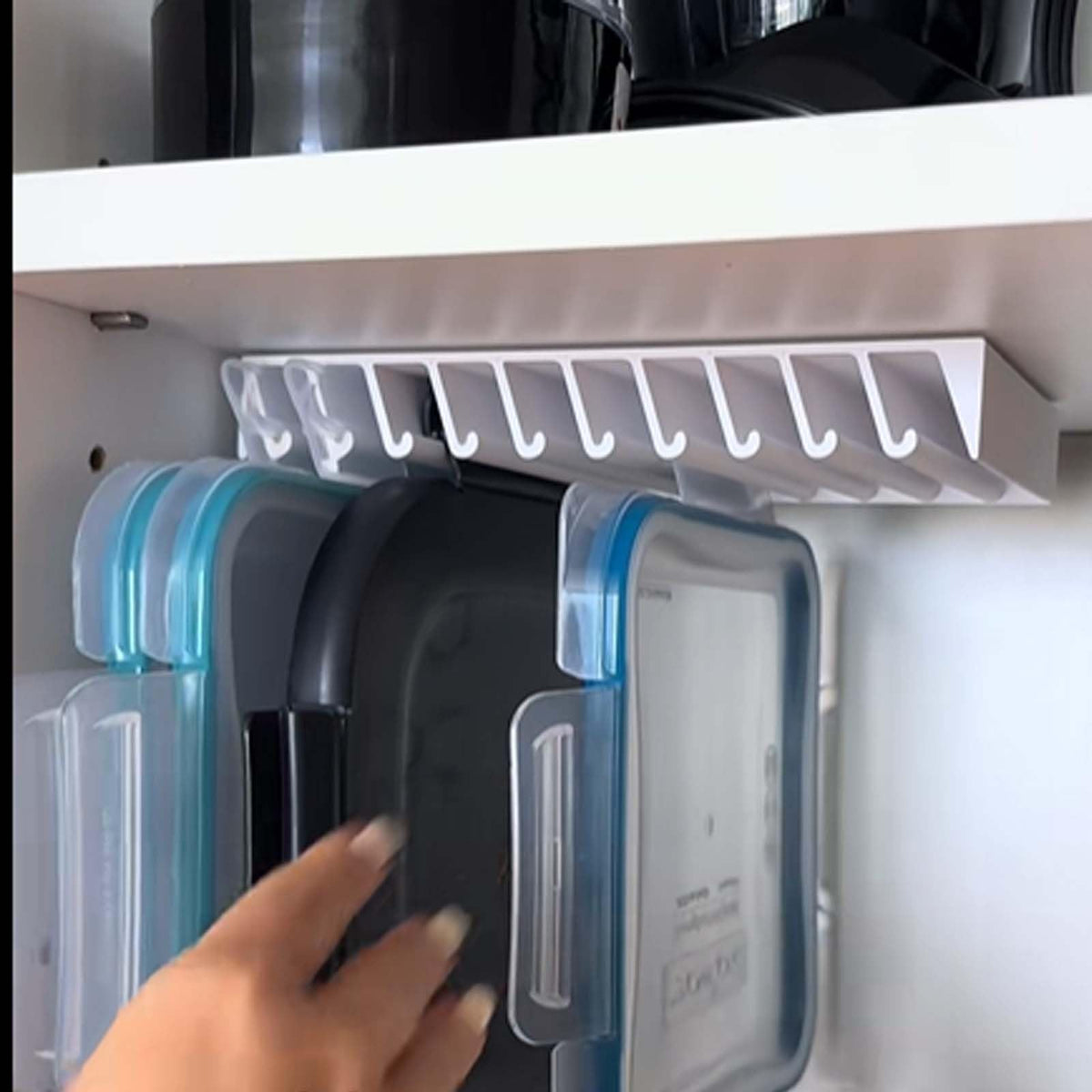 Primt 10-Slot Food Container Lid Organizer – Space-Saving Cabinet Storage