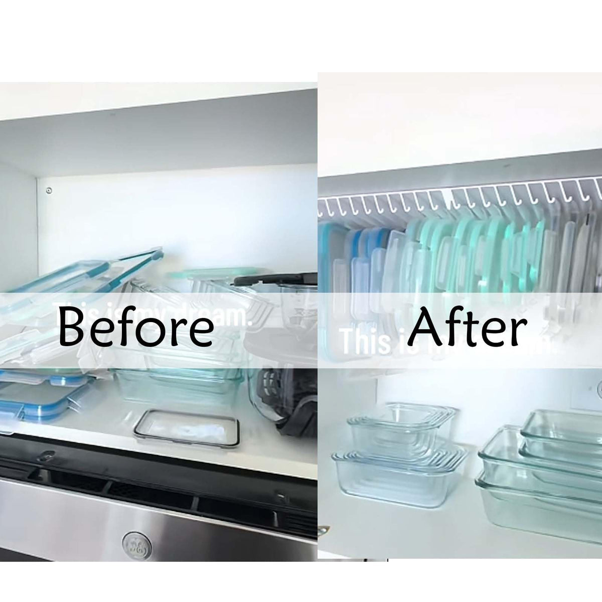 Primt 10-Slot Food Container Lid Organizer – Space-Saving Cabinet Storage