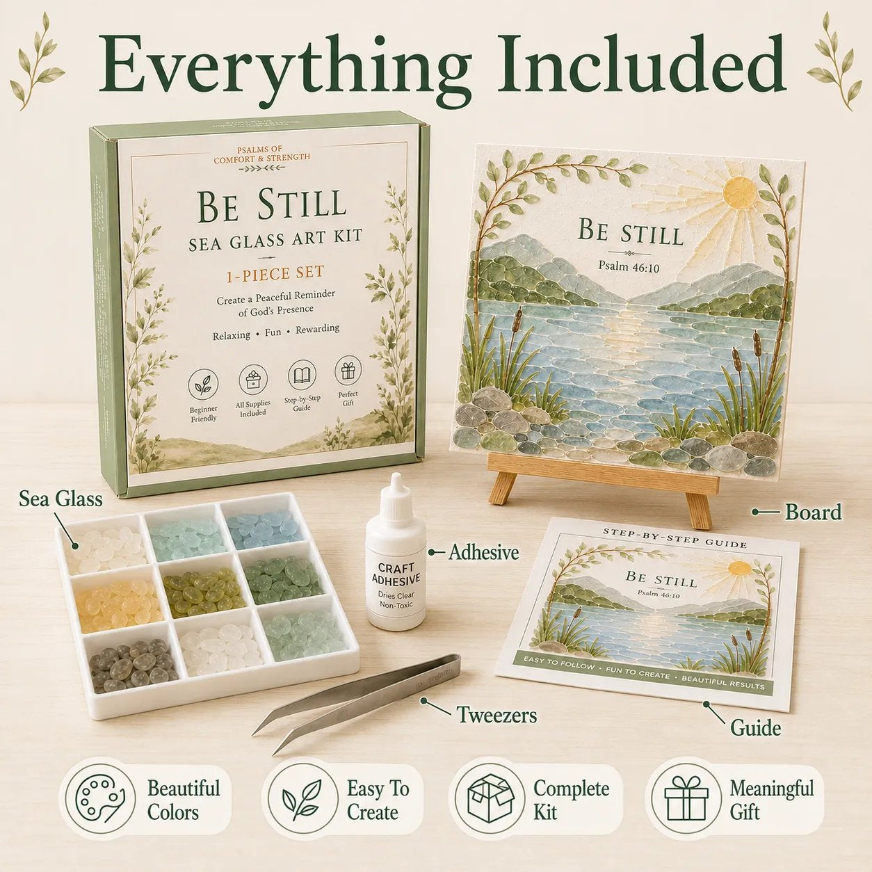 ✝️ Psalms of Comfort & Strength Sea Glass Art Kit