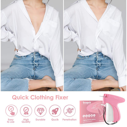 Handheld Stitch Gun | Quick Clothing Fixer (5 needles + 1,000 black & white fasteners + 1,000 colored fasteners)