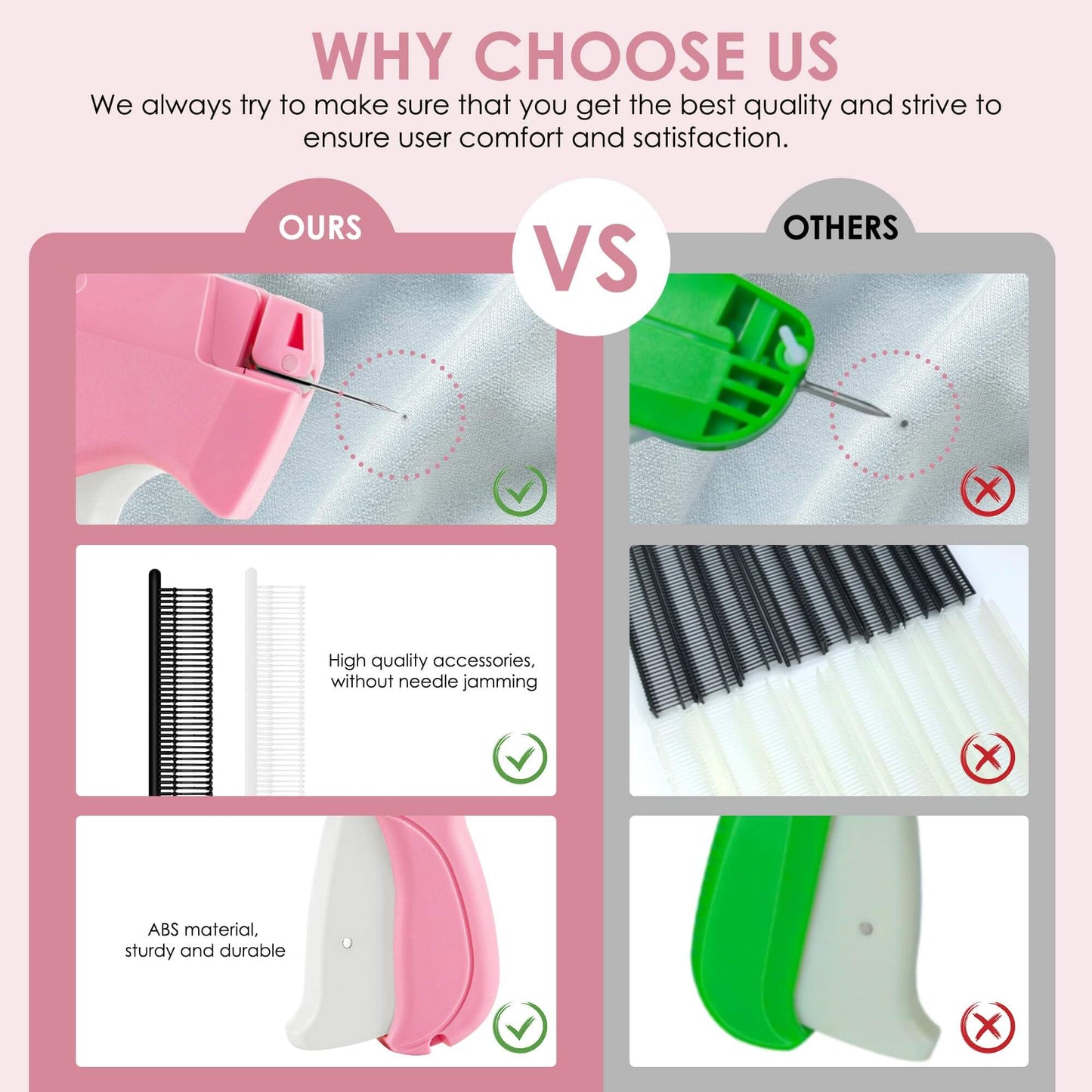 Handheld Stitch Gun | Quick Clothing Fixer (5 needles + 1,000 black & white fasteners + 1,000 colored fasteners)