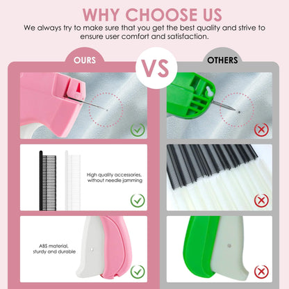 Handheld Stitch Gun | Quick Clothing Fixer (5 needles + 1,000 black & white fasteners + 1,000 colored fasteners)