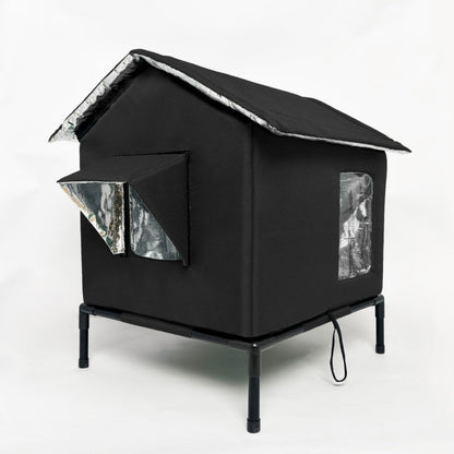 ⏰ LIMITED TIME 50% OFF! 🐈 All-Weather Elevated Outdoor Cat House – Waterproof Oxford Cloth, Thermal Aluminum Lining & Foldable Design 🌧️